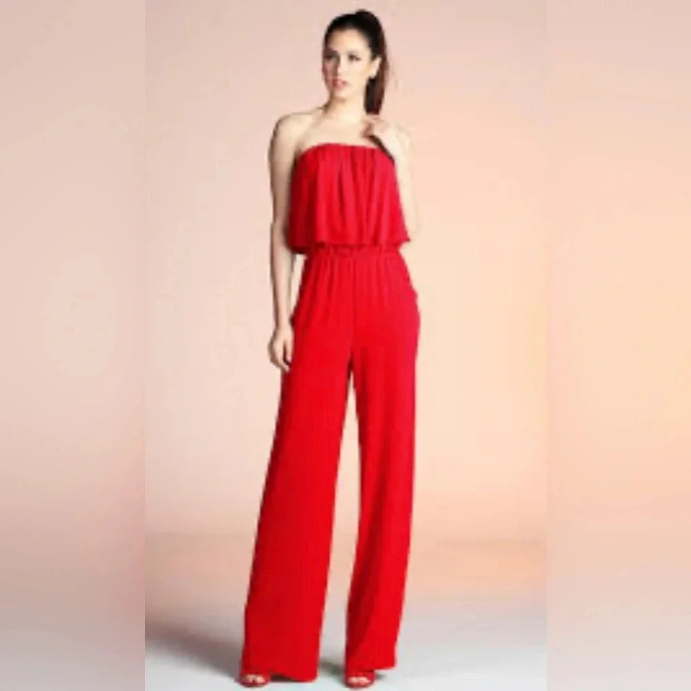 Orna Farho made in France 🇫🇷 silk strapless jumpsuit size 42 (L)